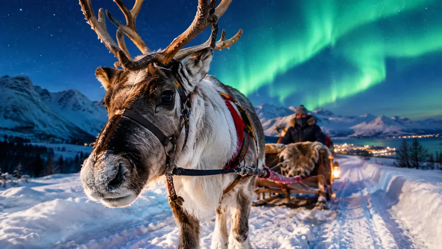 Night Reindeer Sledding in Tromsø and Northern Lights Tours