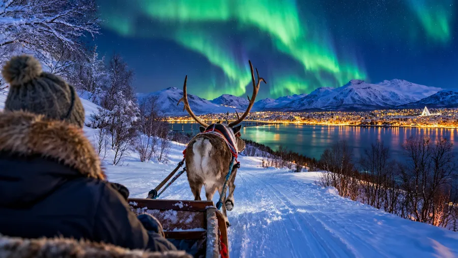 Night Reindeer Sledding in Tromsø and Northern Lights Tours